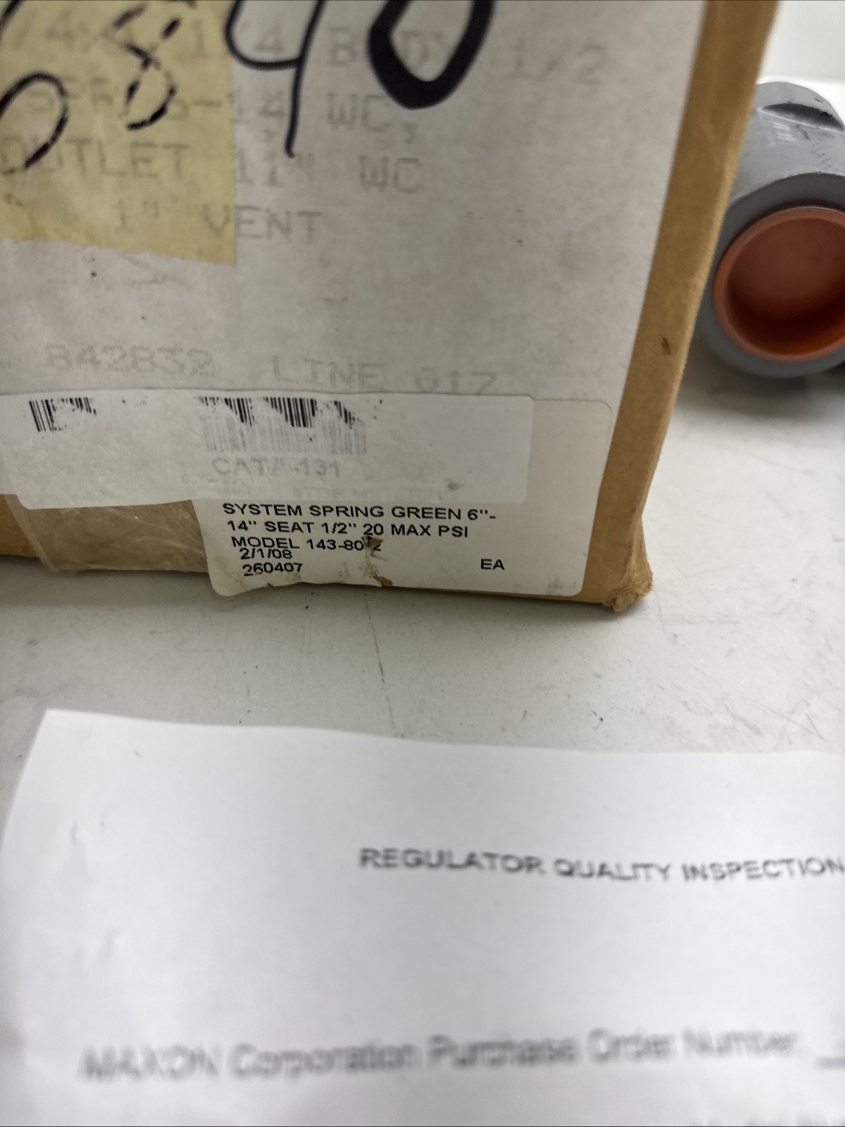 SENSUS 143-80-2HP 1.25” NPT 1 1/4” 6-14” WC 1/2” Seat Brand New