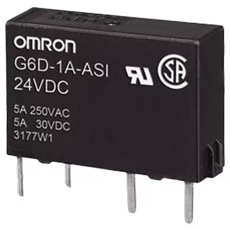 Omron G6d-1A-Asi Dc24 General Purpose Relay, 10.5 Ma, 4 Pins, Plug-In