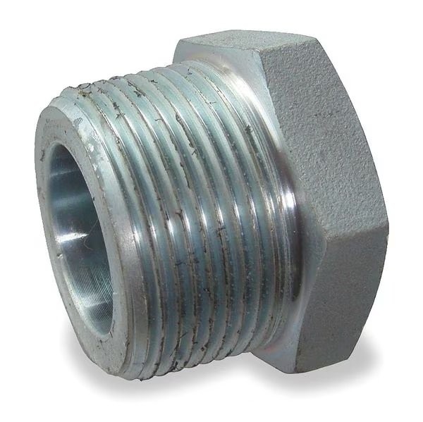 Zoro Select 1MPN9 1-1/2″ MNPT x 1-1/4″ FNPT Galvanized Hex Bushing