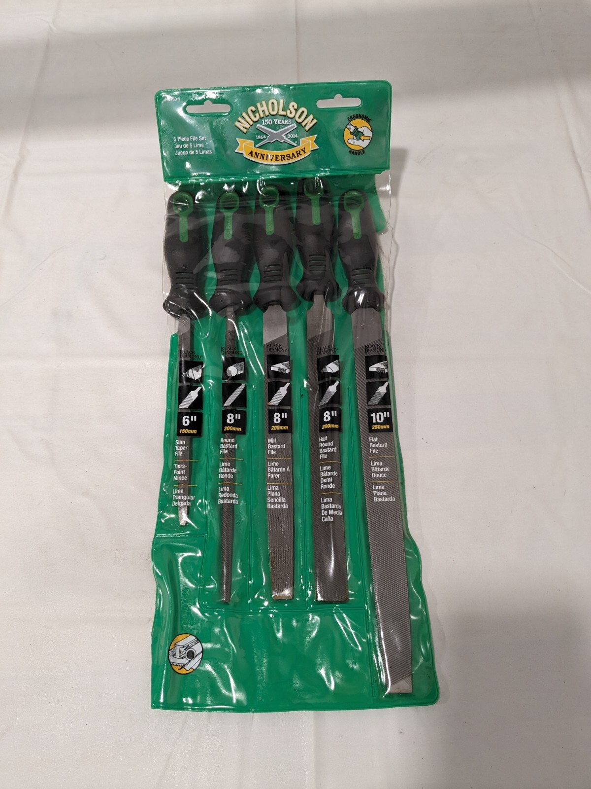 Nicholson 5 Piece 6″, 8″ & 10″ Anniversary File Set W/Ergonomic Handles 22150HI
