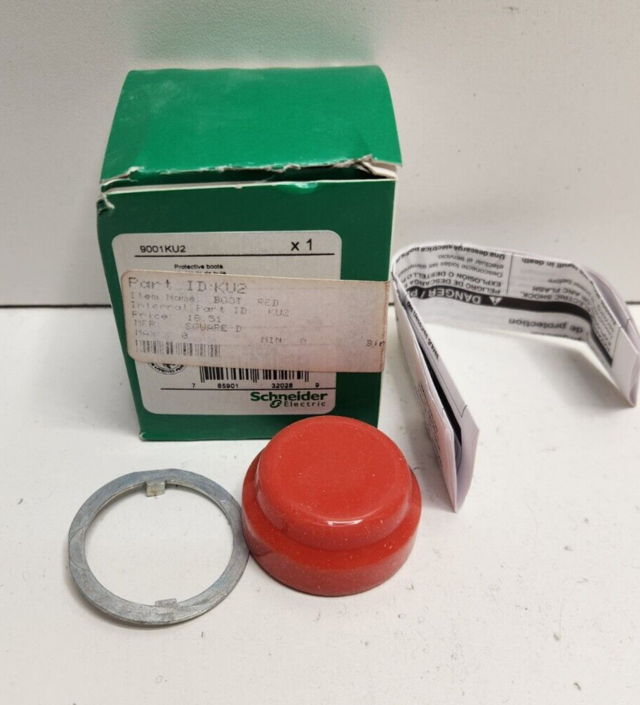 NEW IN BOX! SCHNEIDER/SQUARE D RED PUSH BUTTON BOOT 9001KU2