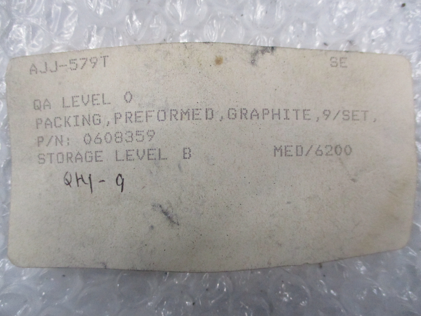 INDUSTRIAL SPARE 0608359 PACKING SET QTY OF 9 NSNP