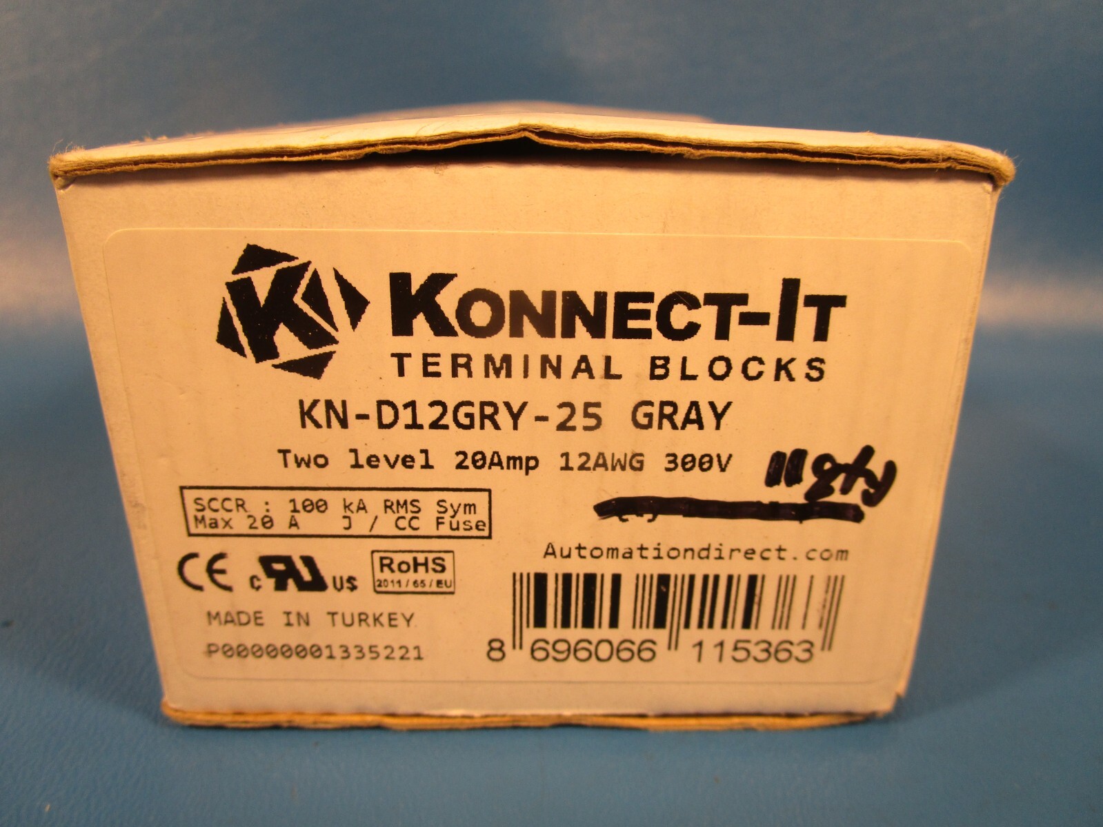 LOT OF 11 Konnect-It KN-D12GRY, Screw Double-Level Feedthrough Terminal Block