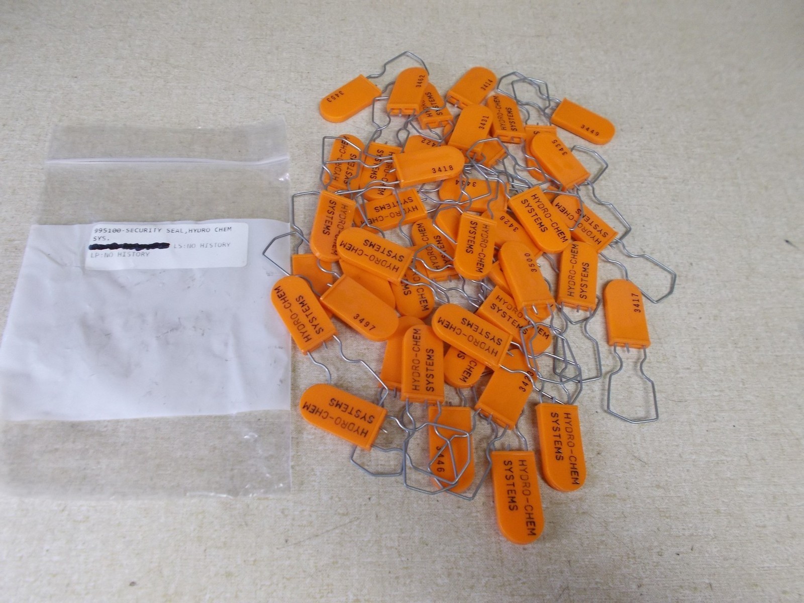 Hydro Chem Systems Security Seal 995100, Lot of 44 *FREE SHIPPING*