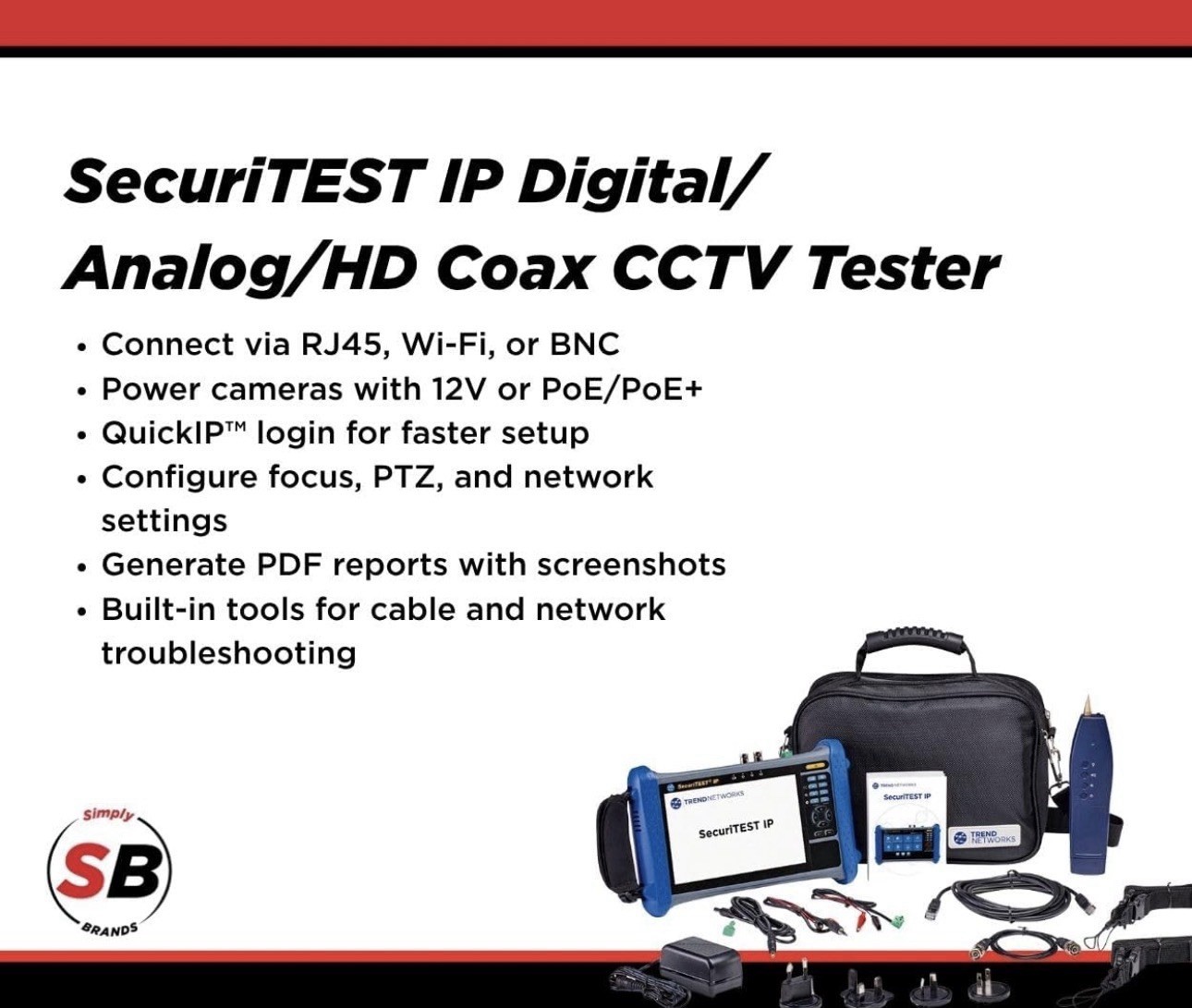 TREND Networks ST-171000 SecuriTEST IP Digit/Analog/HD Coax CCTV Tester