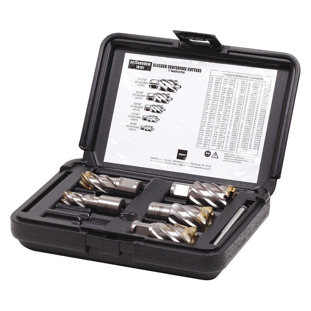 SLUGGER BY FEIN 63134999010 Annular Cutter Set,5pc,HSS 53DP16