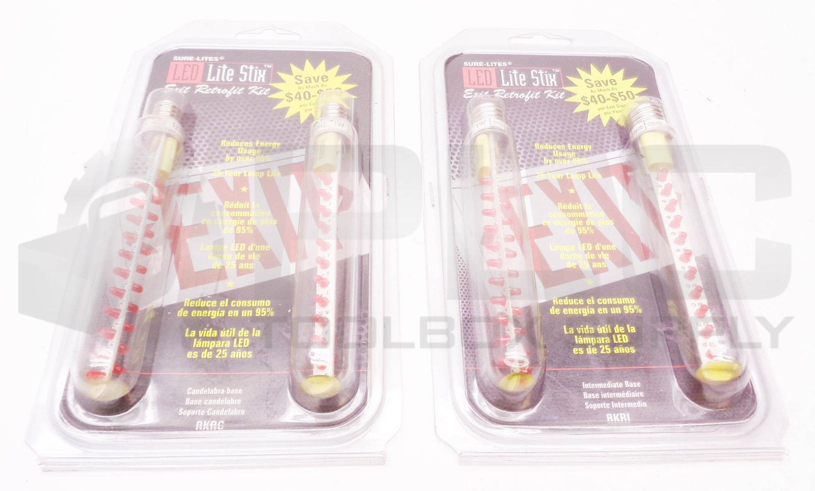 LOT OF 2 NEW SURE-LITES 410839 EXIT RETROFIT KIT, (4 BULBS)