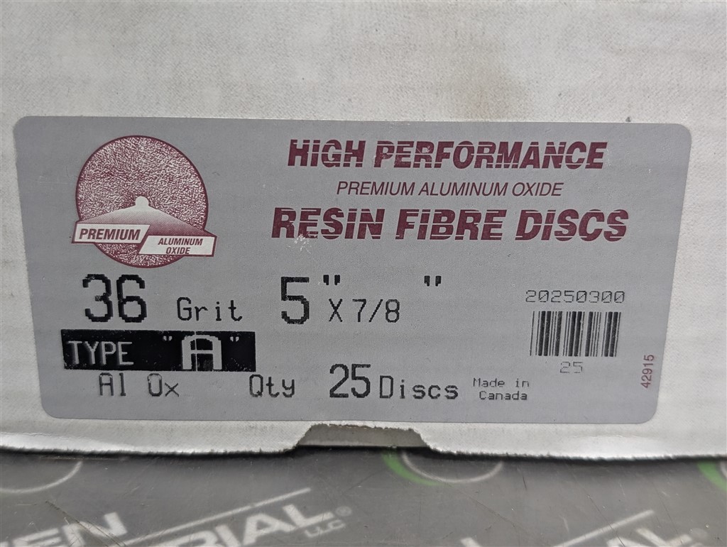 Lot of 50 Gemtex 20250300 5″ High Performance Aluminum Oxide Resin Fiber Discs