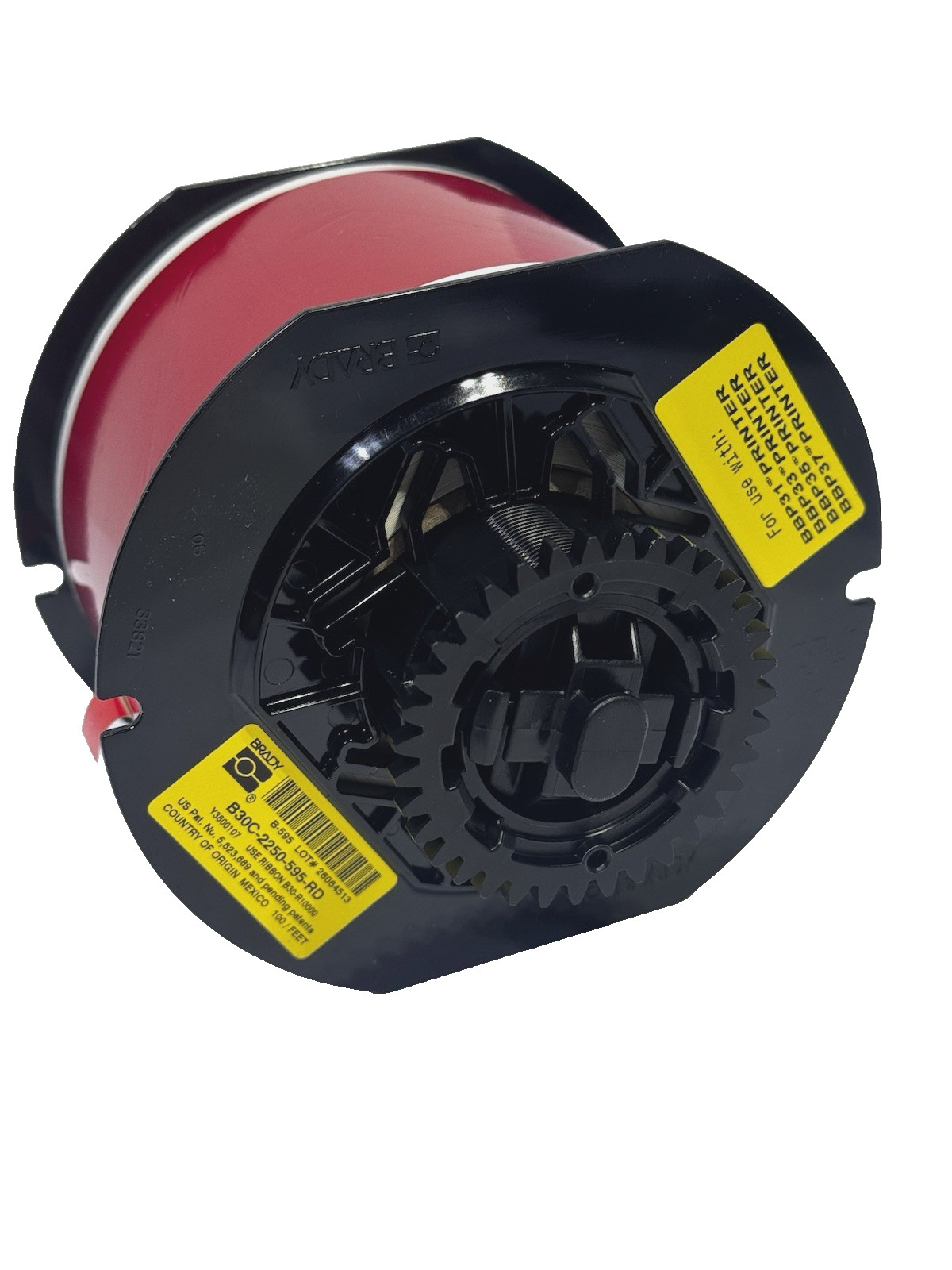 Brady B30C-2250-595-RD Y3800107 Indoor/Outdoor Vinyl 2-1/4in Wide 100LF Red