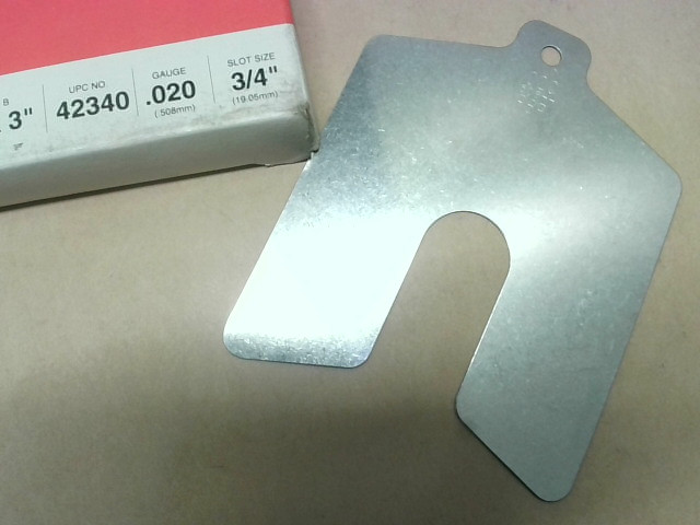 Precision Brand 42340 Stainless Slotted Shim 3″x3″ .020 Gauge S – New In Box