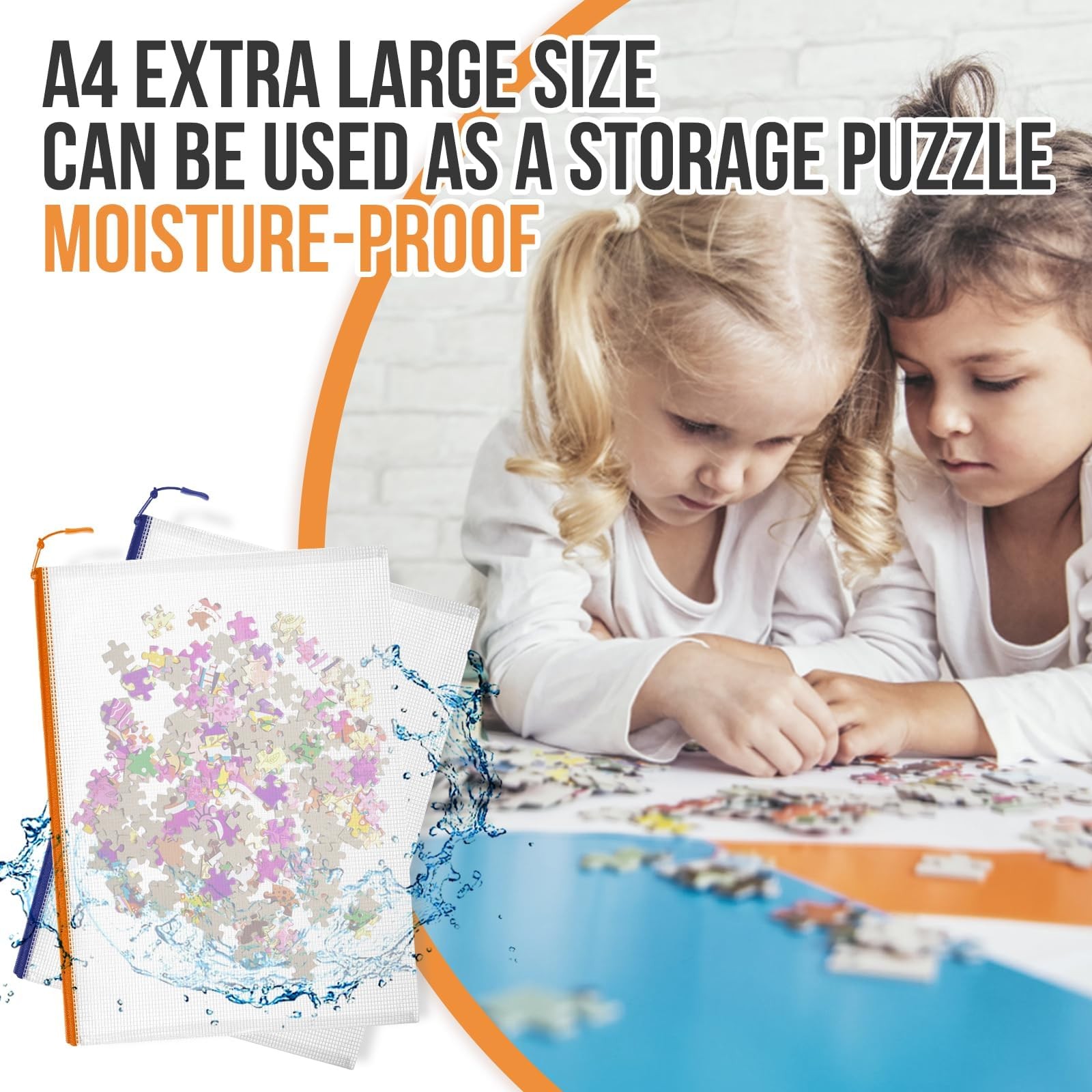 24pcs Mesh Zipper Pouch Bags Puzzle Storage Bags, A4 13×9 Inches A4, 8 Colors