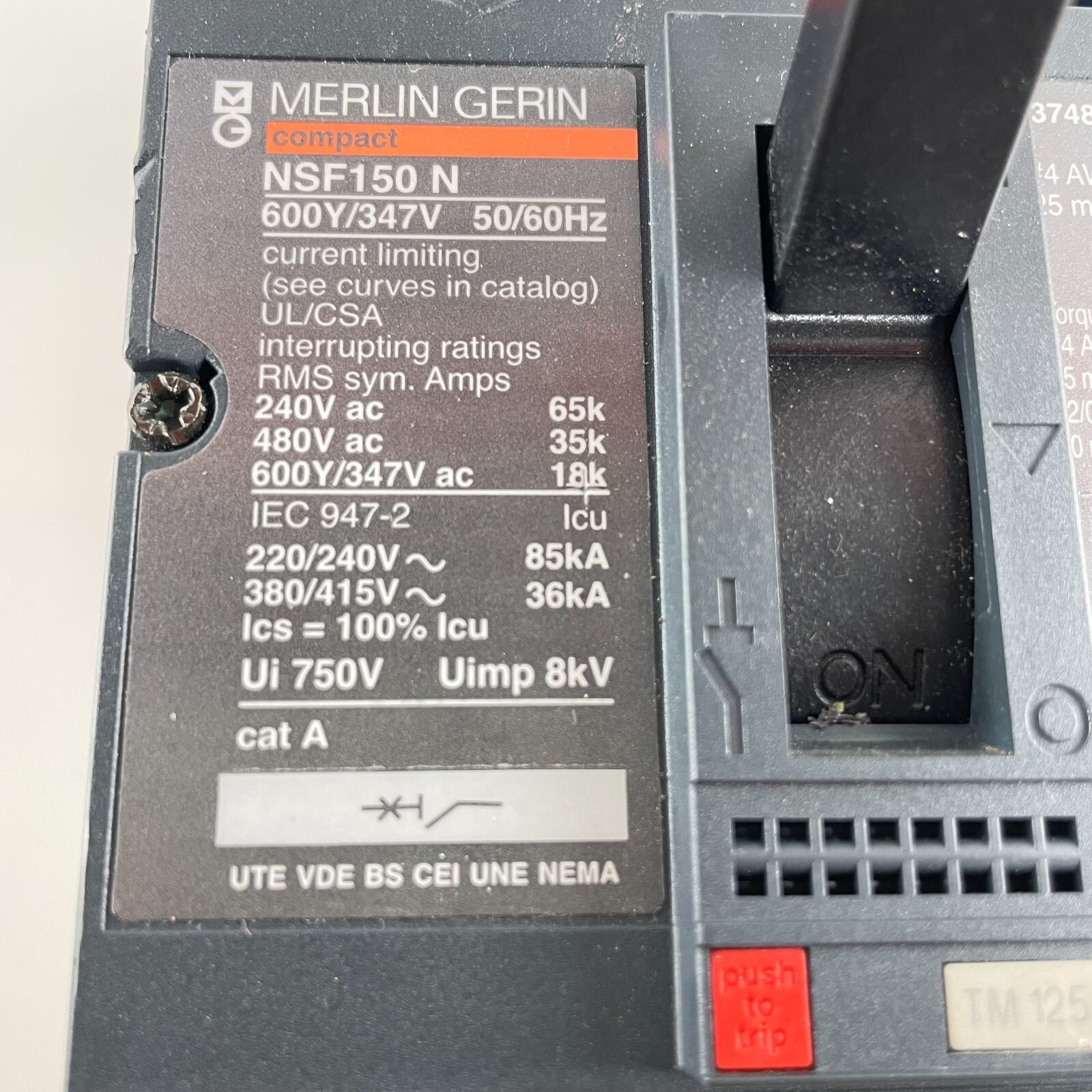 MERLIN GRIN NSF150N Circuit Breaker 100 Amp 600V