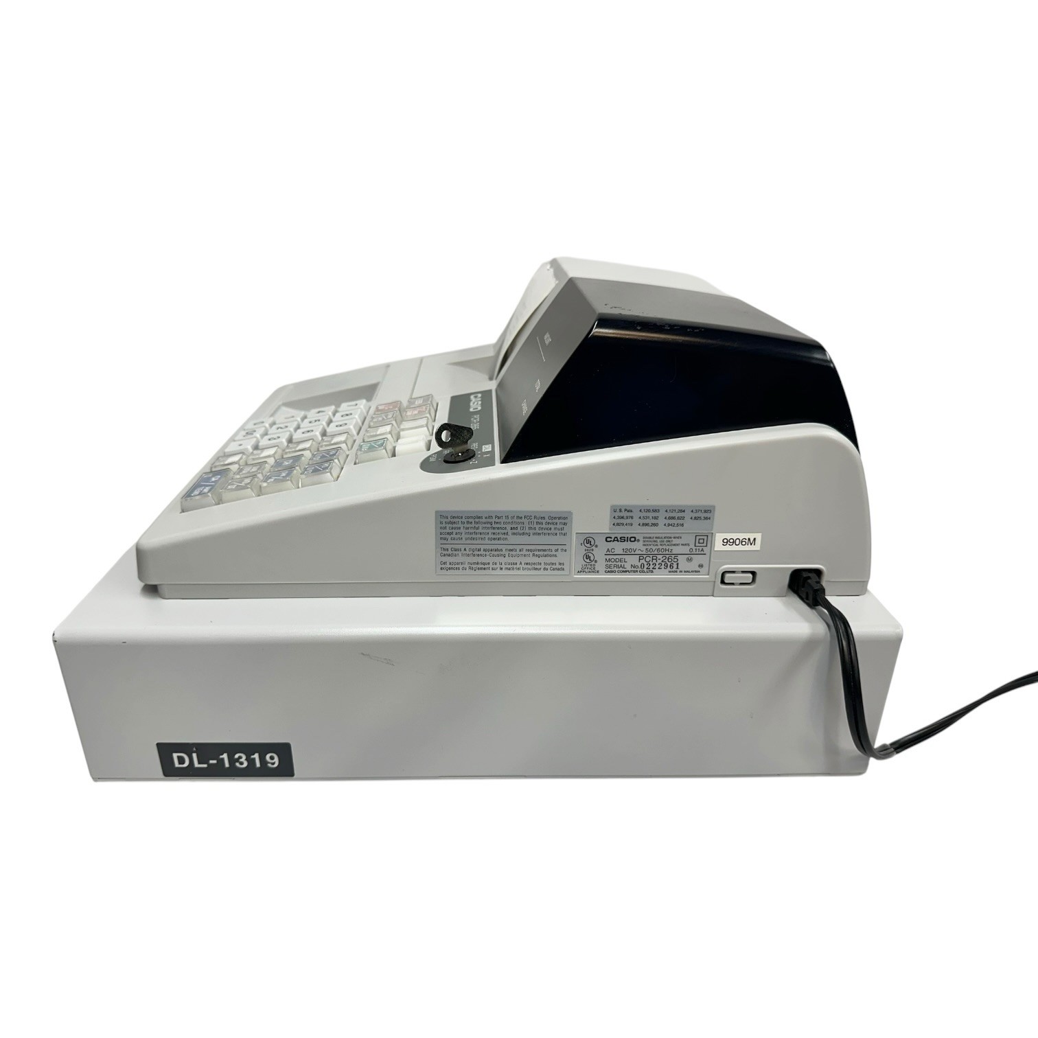 CASIO PCR-265 ELECTRONIC CASH REGISTER W OP KEY & MONEY DRAWER WORKS!