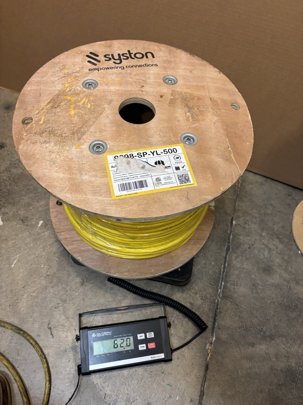 Syston Access Control Cable 18/4 + 22/3 Pair + 22/2 + 22/4 500ft 9898-SP-YL-500
