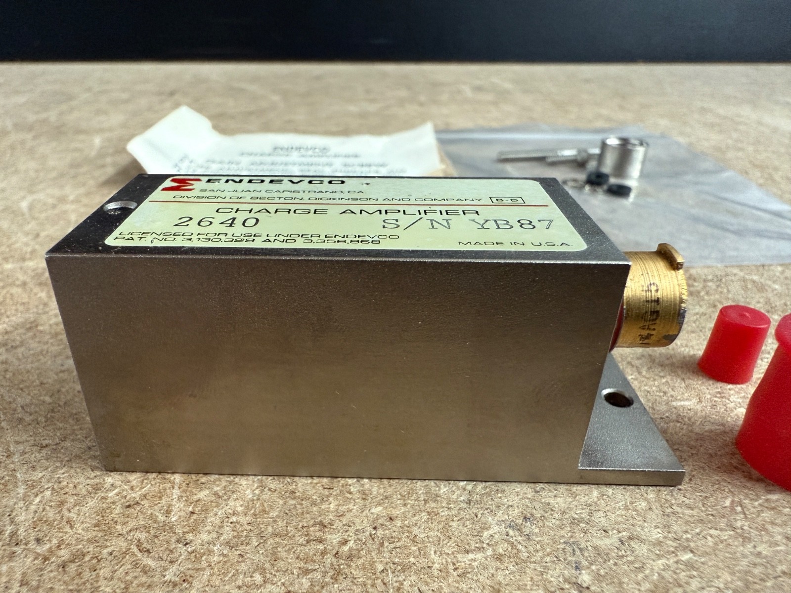 Endevco Charge Amplifier 2640 New NOS Vintage Becton Dickinson Test Equipment