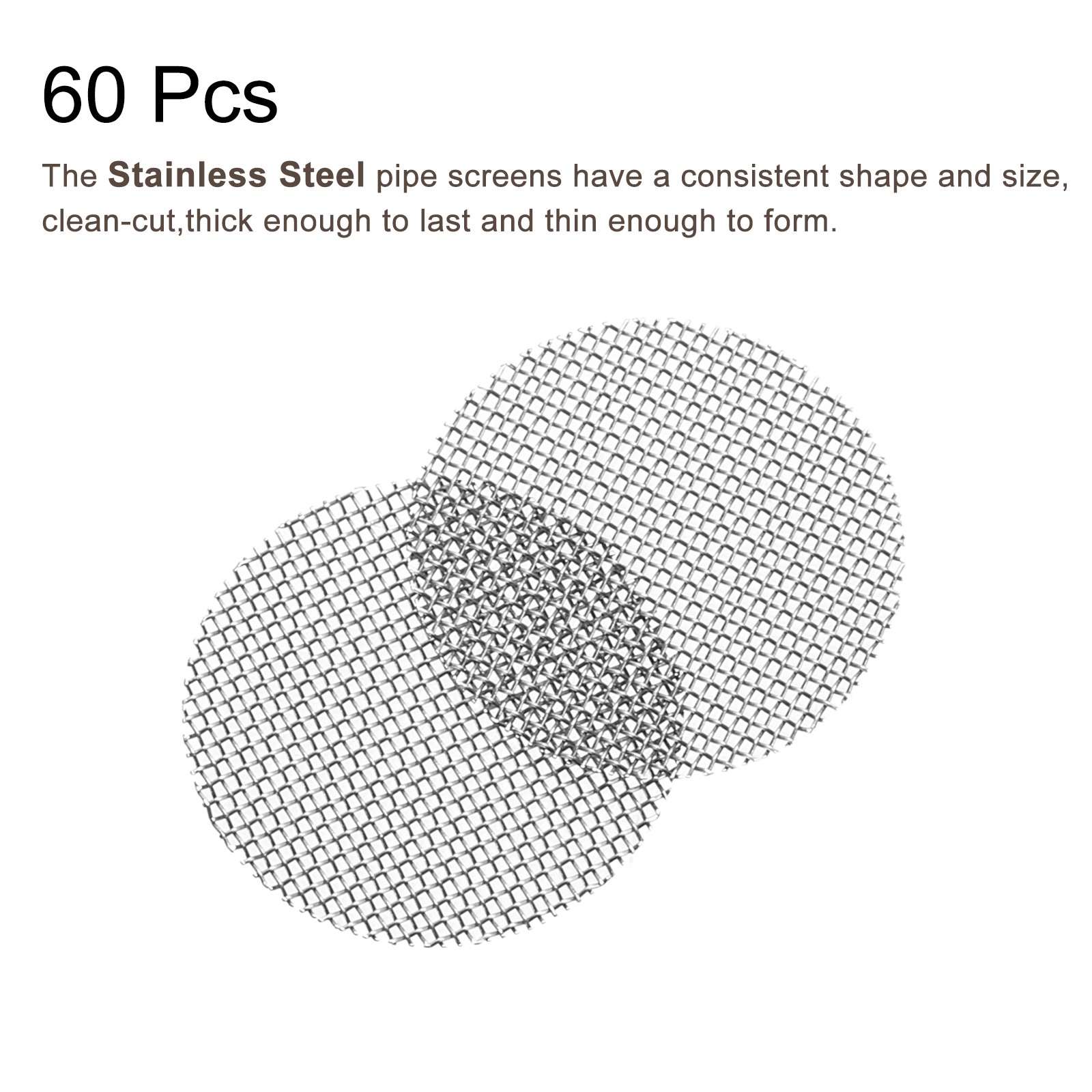60Pcs Pipe Screen Stainless Steel Screens 9/16 Inch (15mm) Diameter