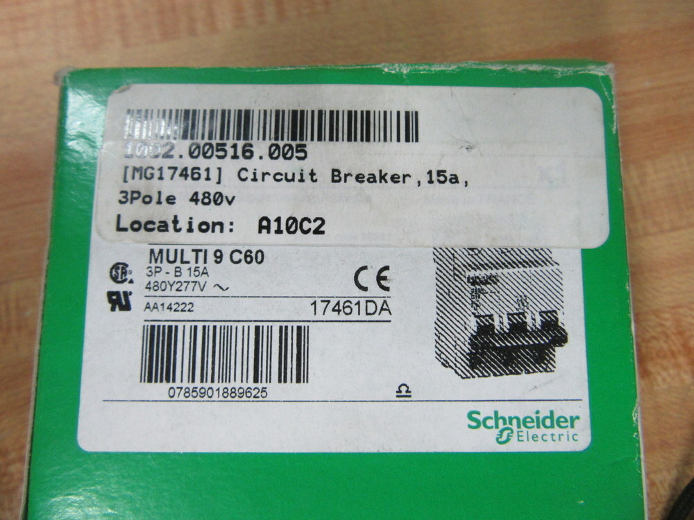 Merlin Gerin 17461 Square D Breaker 15A MG17461 Schneider