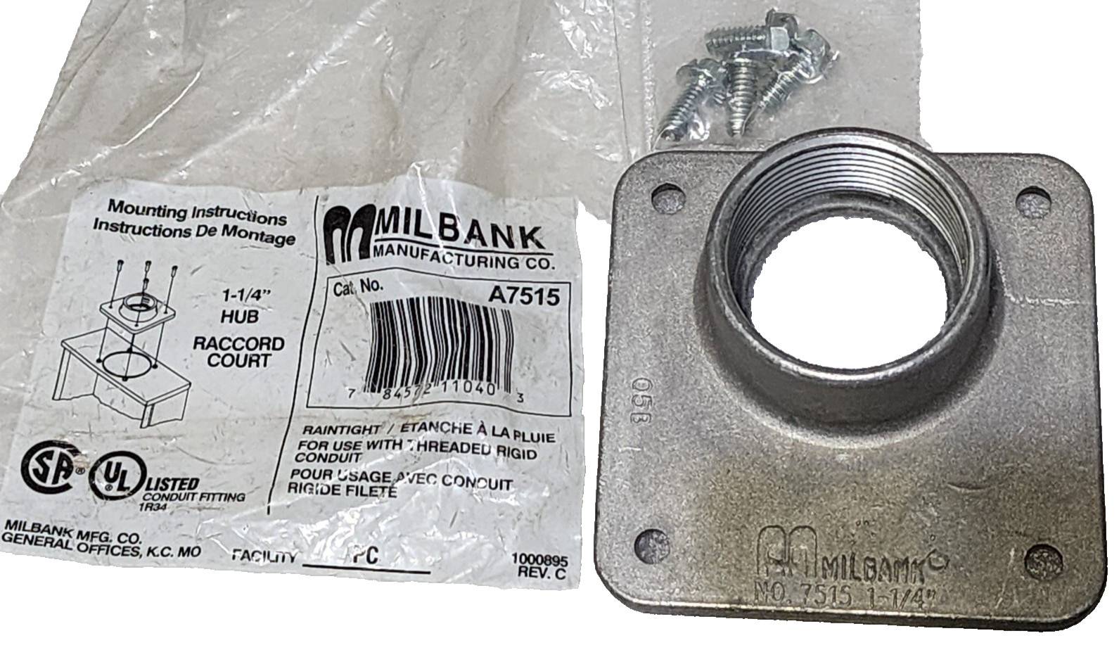 OEM Milbank A7515, 7515 Raintight Hub 1-1/4″