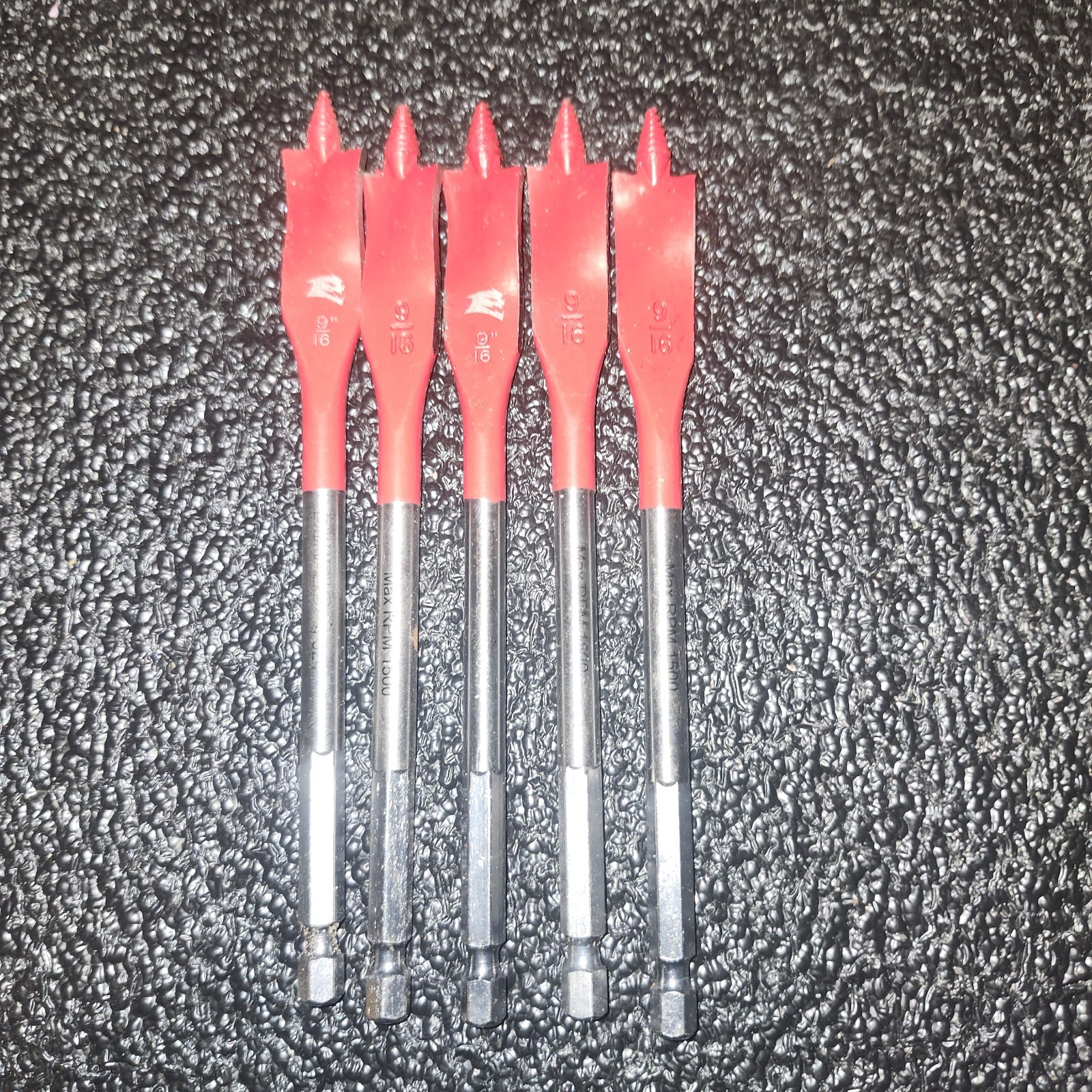 (QTY 5) Diablo SPEEDemon Spade Bit 9/16 Inch Hex Shank High Speed Steel