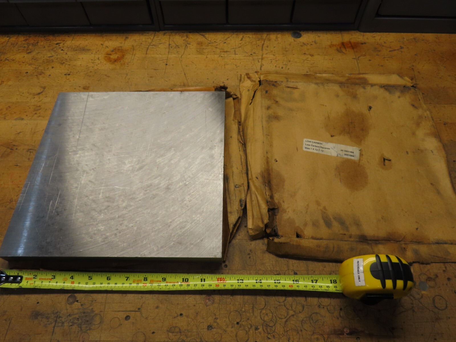 12″ X 12″ x 1″ low carbon steel square flat stock 9501484