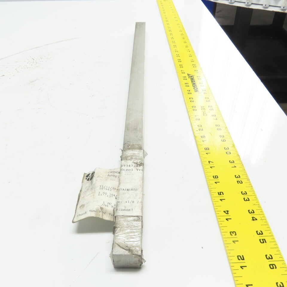 1″ x 1″ x 24″ OAL 304/304L Stainless Flat Bar Stock