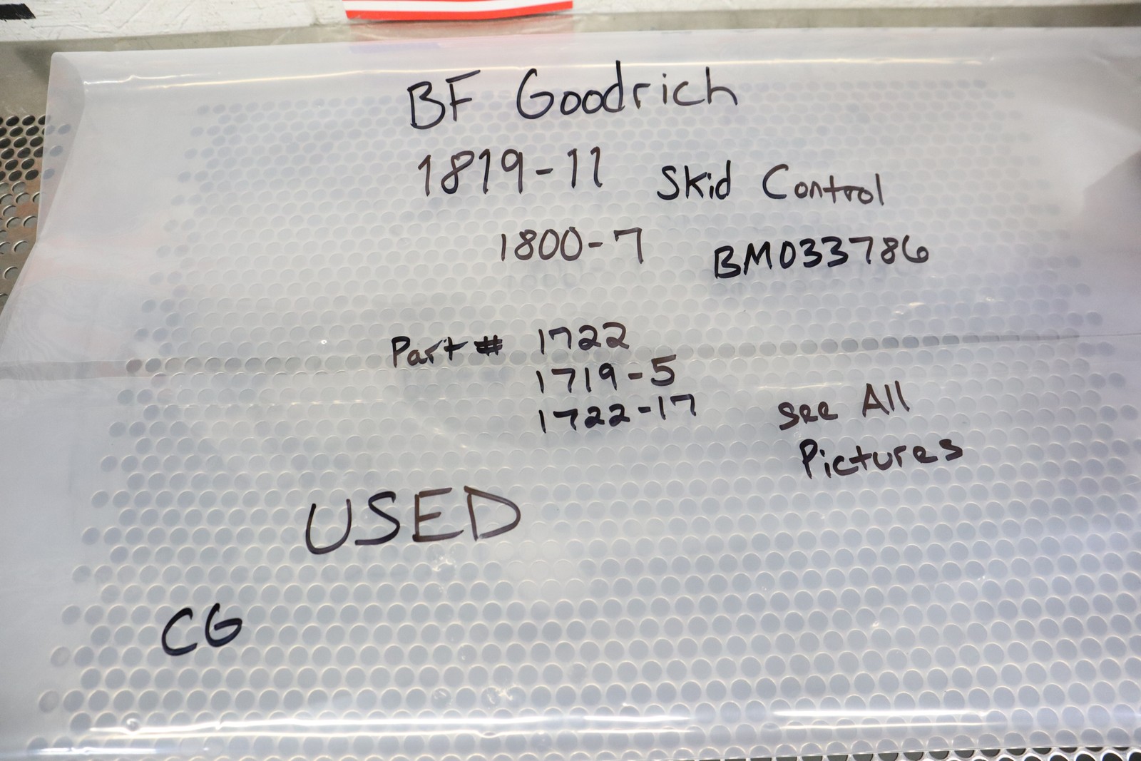 BF Goodrich 1819-11 Skid Control 1800-7 BM033786 Part # 1722 1719-5 1722-17 Used