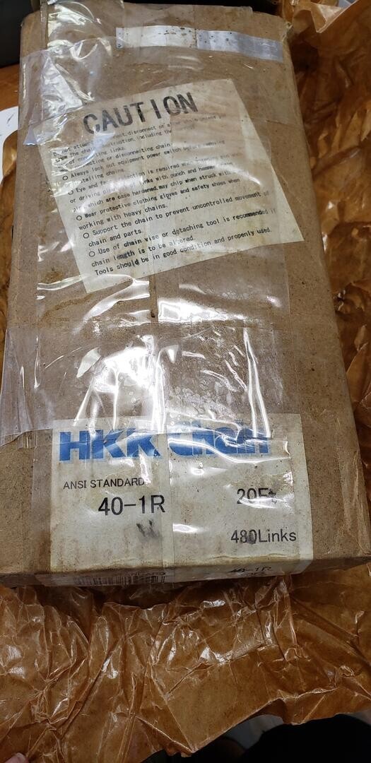 HKK CHAIN 40-1R 20Ff , 480 links – old stock, in original packaging.