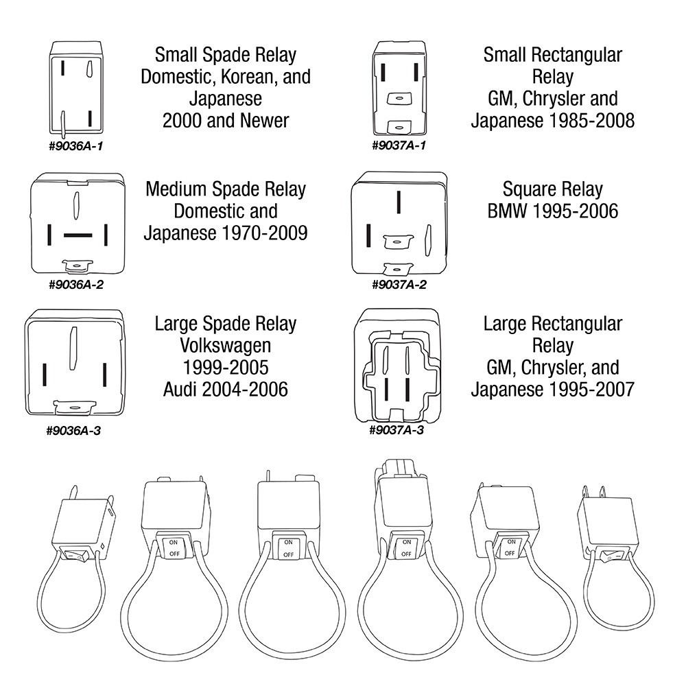 Innovative Products Of America 9038A Relay Bypass Switch Kit, Handheld, 6 Pcs.