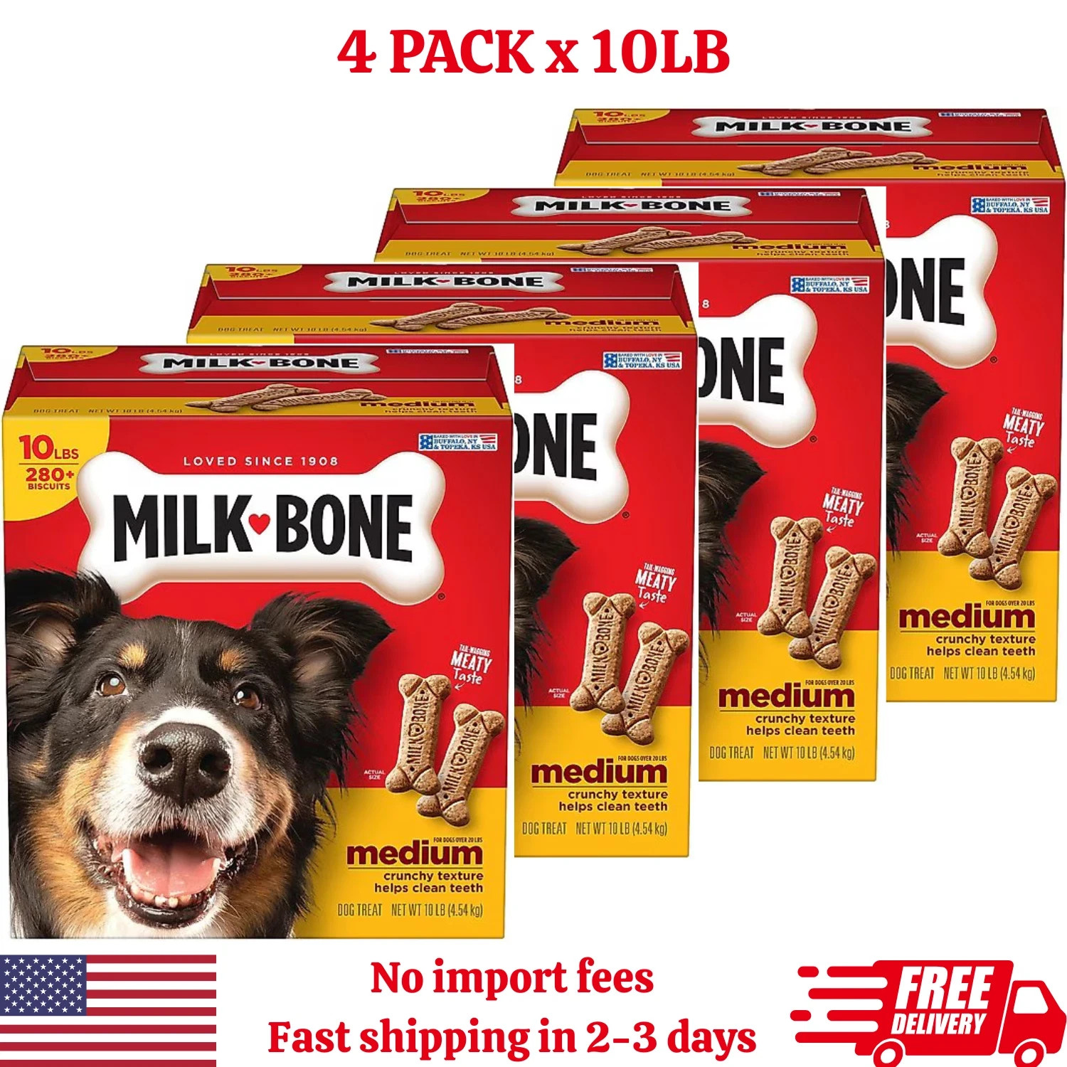 Milk-Bone Original Dog Treats Biscuits for Medium Dogs, 10 Pound, 4 Pack