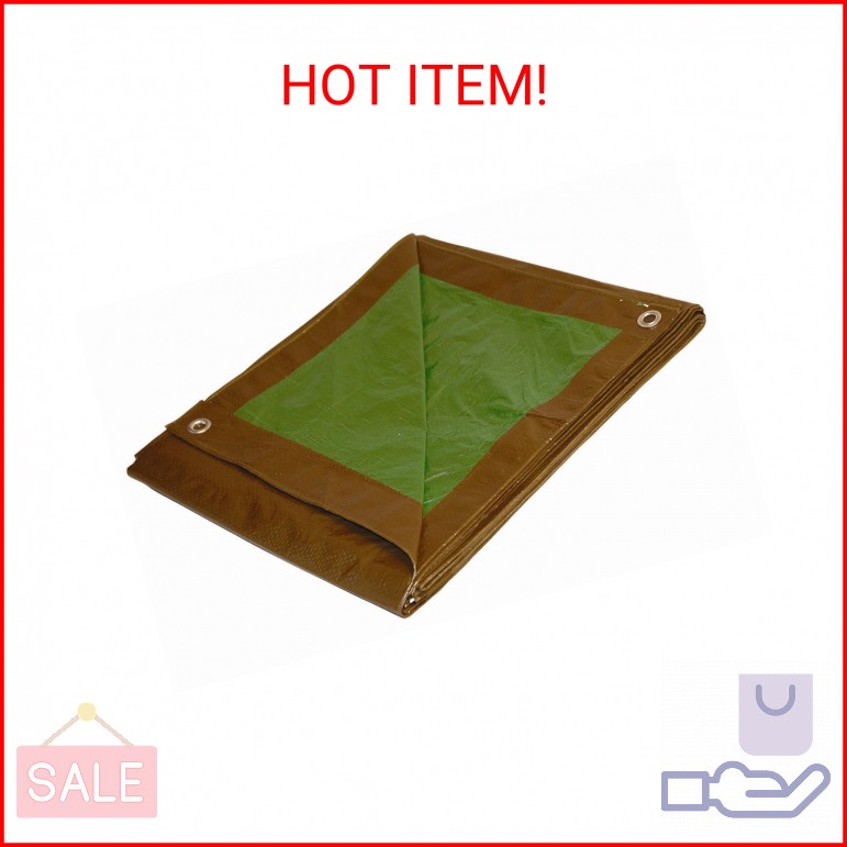 8×16 Multi-Purpose Brown/Green Medium Duty Dry Top Poly Tarp (8’x16′)