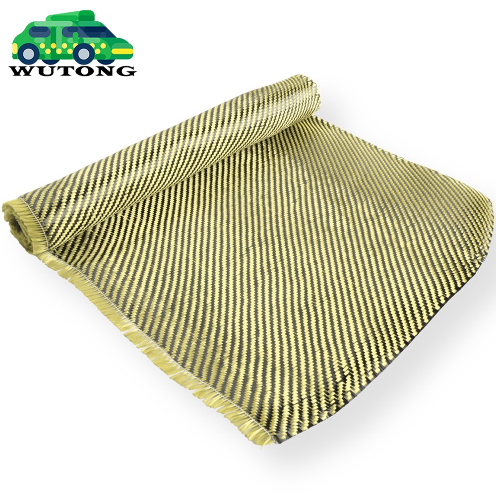 12″ x 5FT Twill Weave Black Yellow Carbon Fiber Fabric Cloth (3K, 9oz, 12″x59″)