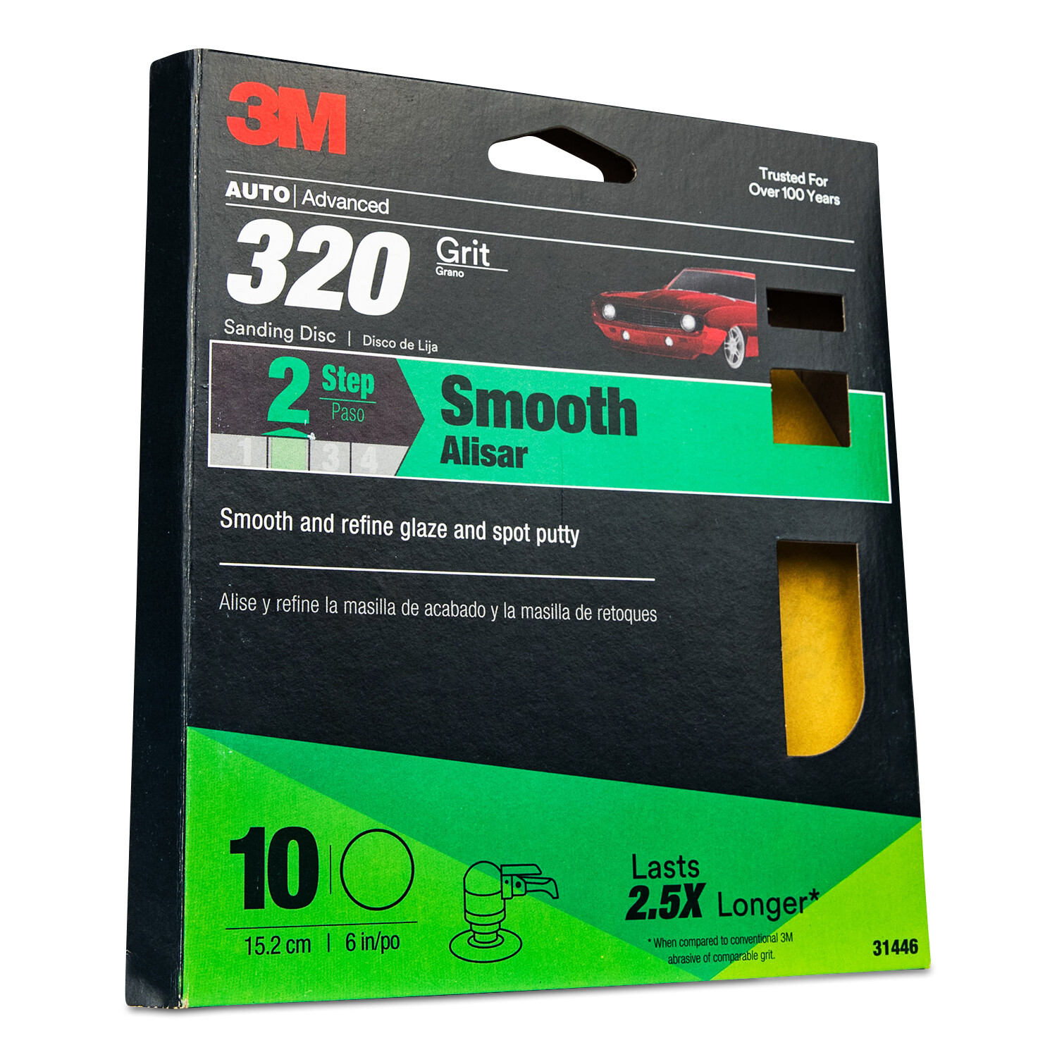 3M Sanding Discs with Stikit Attachment 10 Pack, 31446, 6 in, 320 (Case of 10)