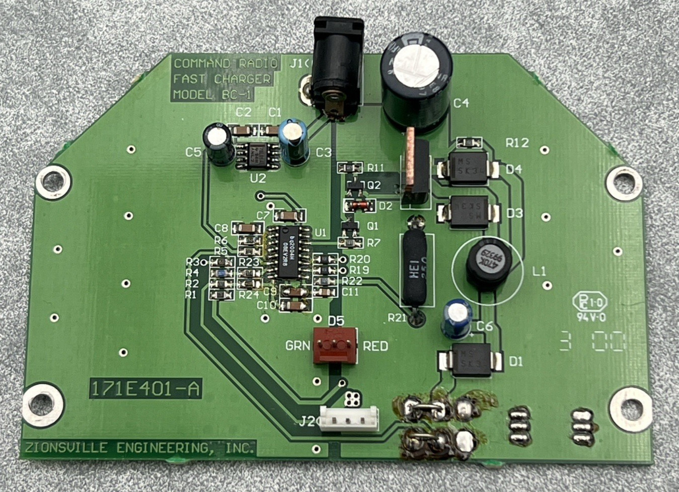 COMMAND RADIO FAST CHARGER BC-1 71E401-A CIRCUIT BOARD ZIONSVILLE ENGINEERING