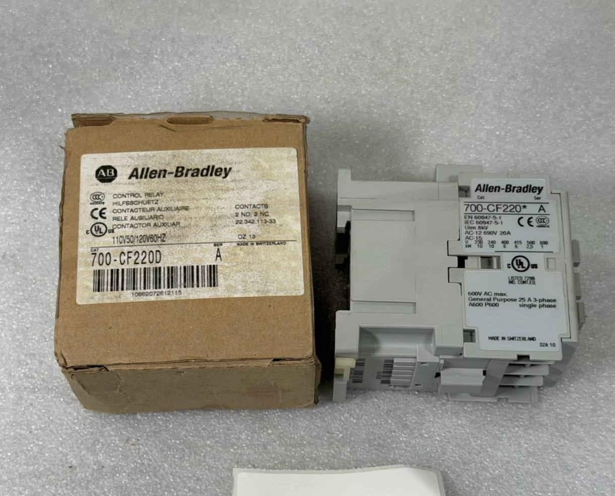 Allen Bradley 700-CF220D Control Relay 2 NO 2 NC 110v/120v