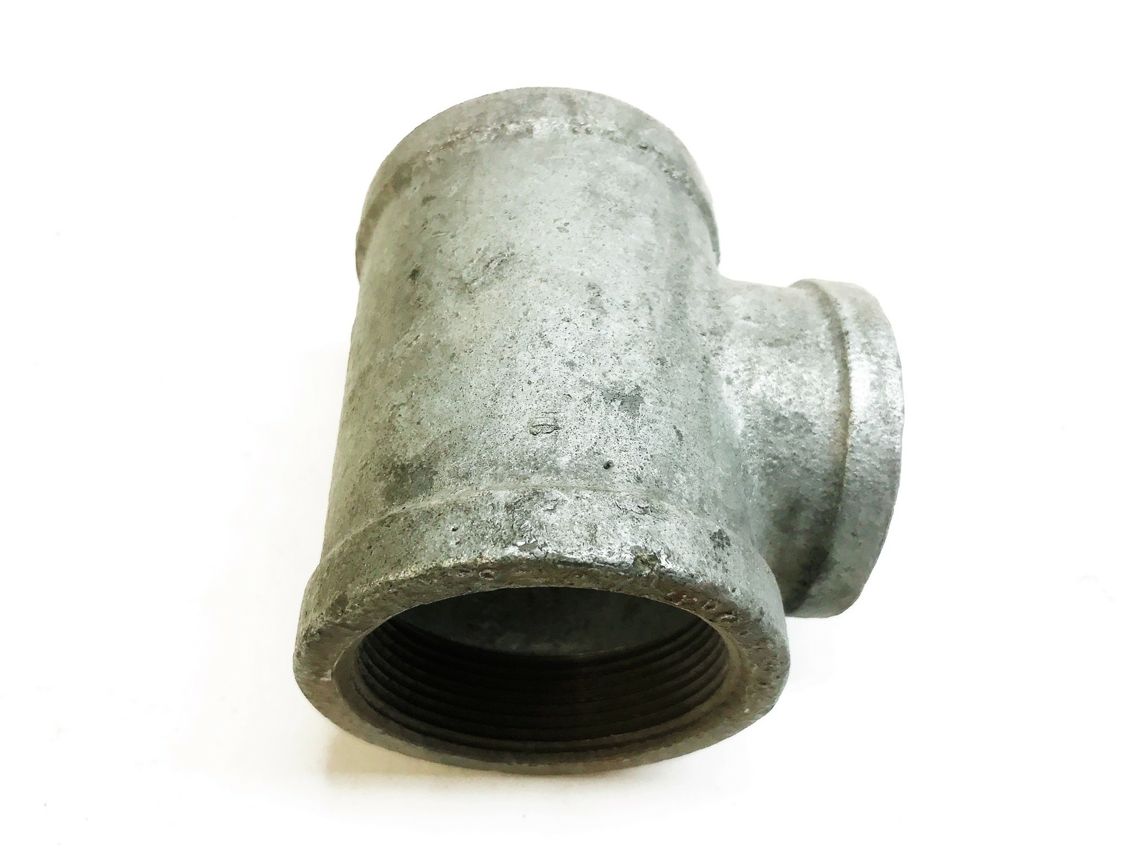 Galvanized Malleable Iron 2″ Female x 1-1/2″ Female x 2″ Female Reducer Tee NOS