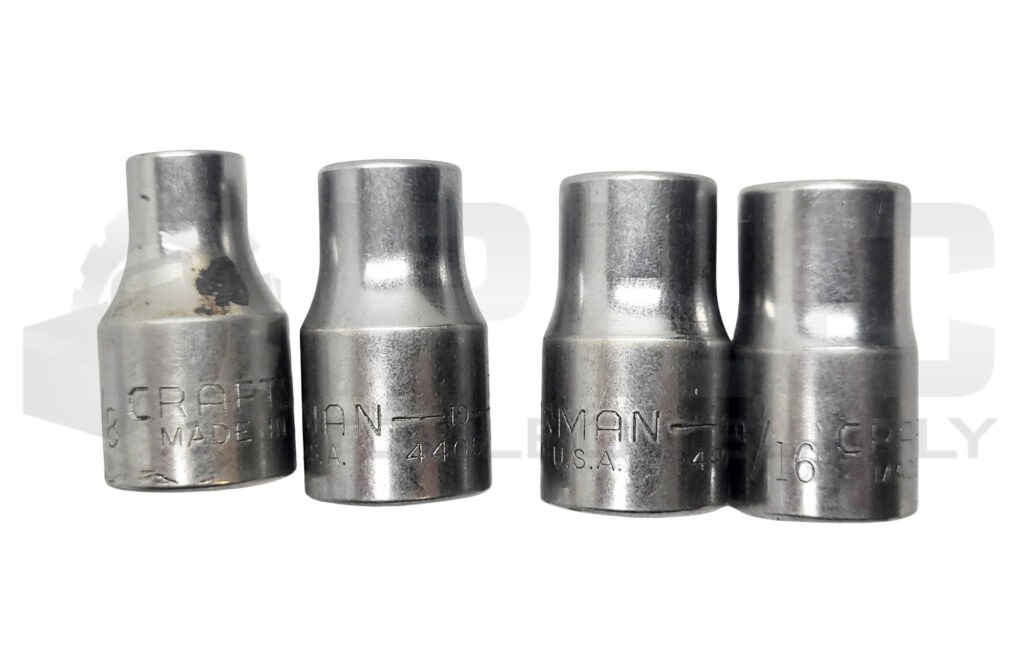 LOT OF 4 CRAFTSMAN 44053 1/2” SOCKETS 3/8”/ 7/16”/ 1/2”/ 9/16”
