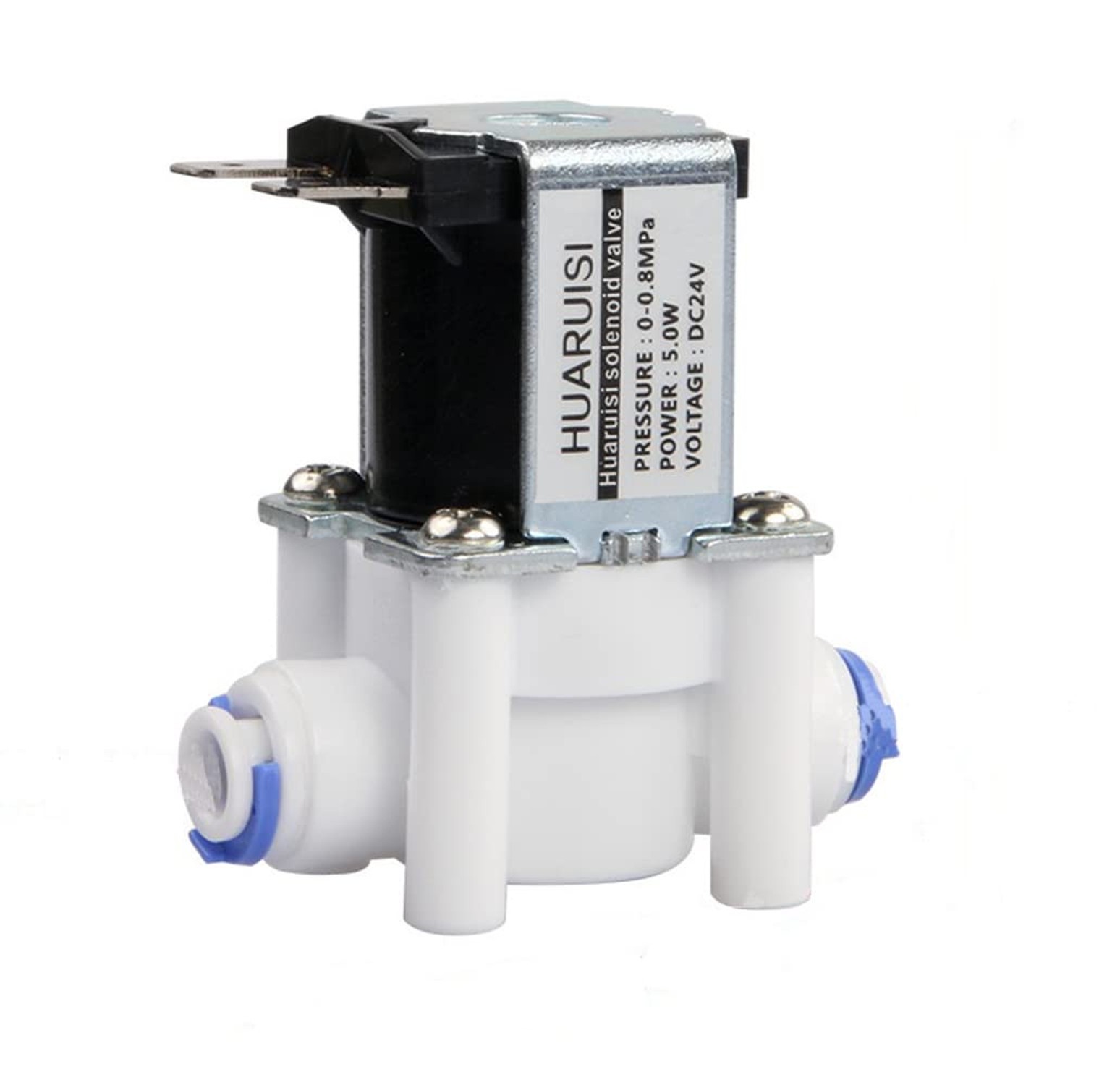 1/4″ 24V Inlet Water Solenoid Valve N/C Normally Closed Flow Switch Quick Con…