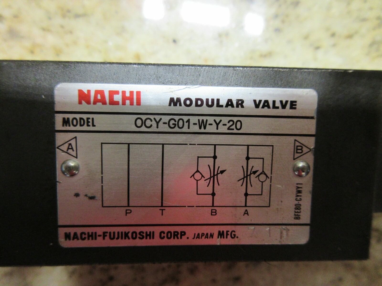 NACHI MODULAR VALVE OCY-G01-W-Y-20 CNC LOT OF 5 PIECES