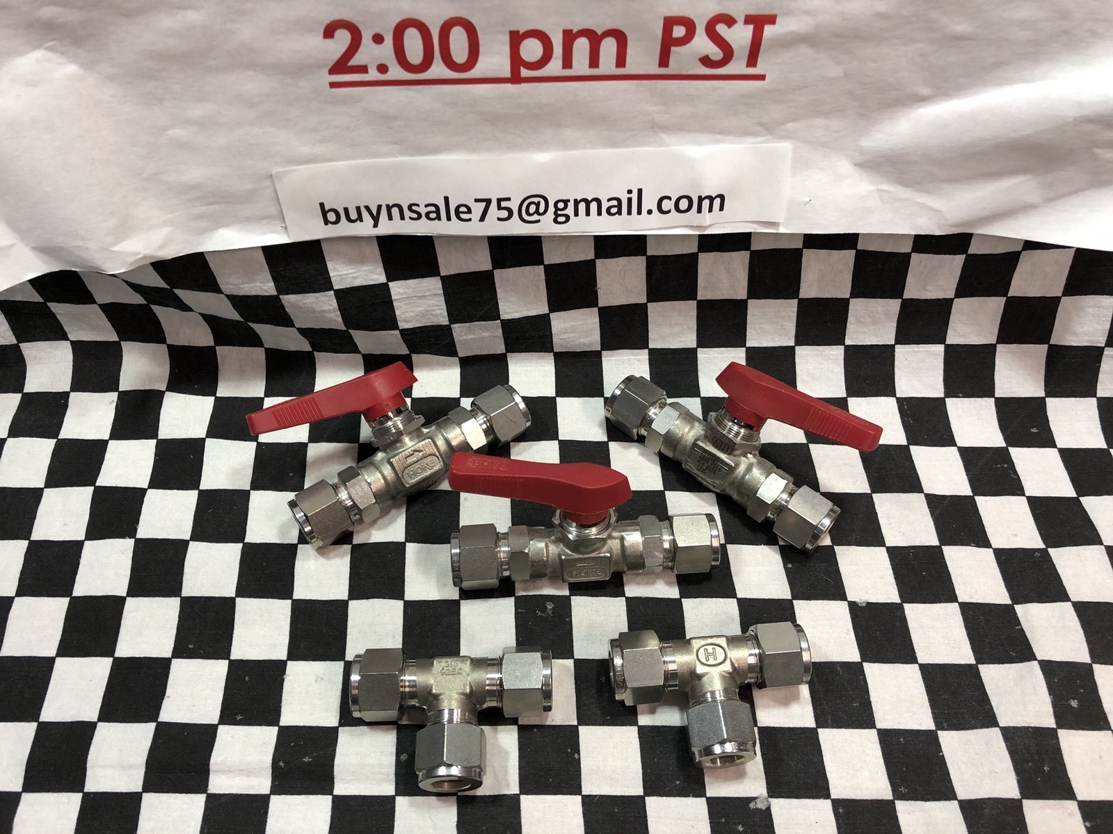 LOT OF 5 HOKE BALL VALVE & TEE UNION 1/2″, 7115G8Y & 8TTT SHIPSAMEDAY