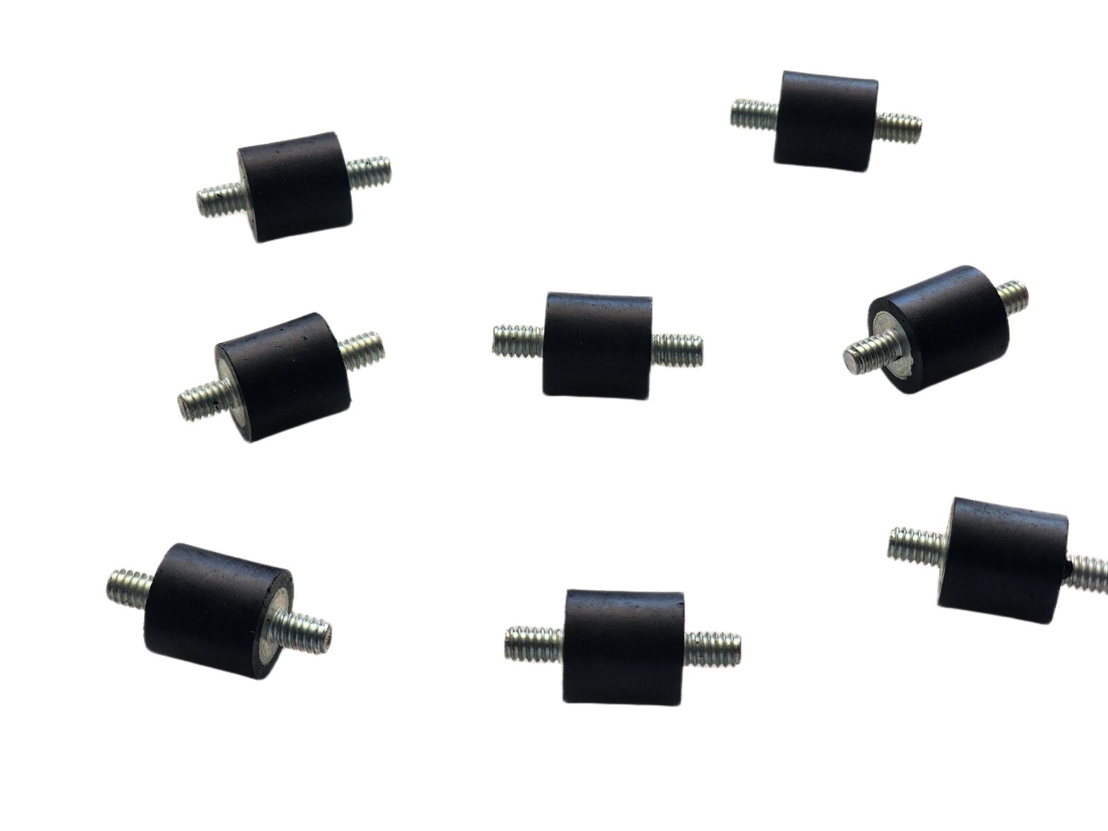 8 Rubber Vibration Isolator Mounts – 3/4 Dia. x 3/4 Height – 1/4-20 x 3/8 Studs