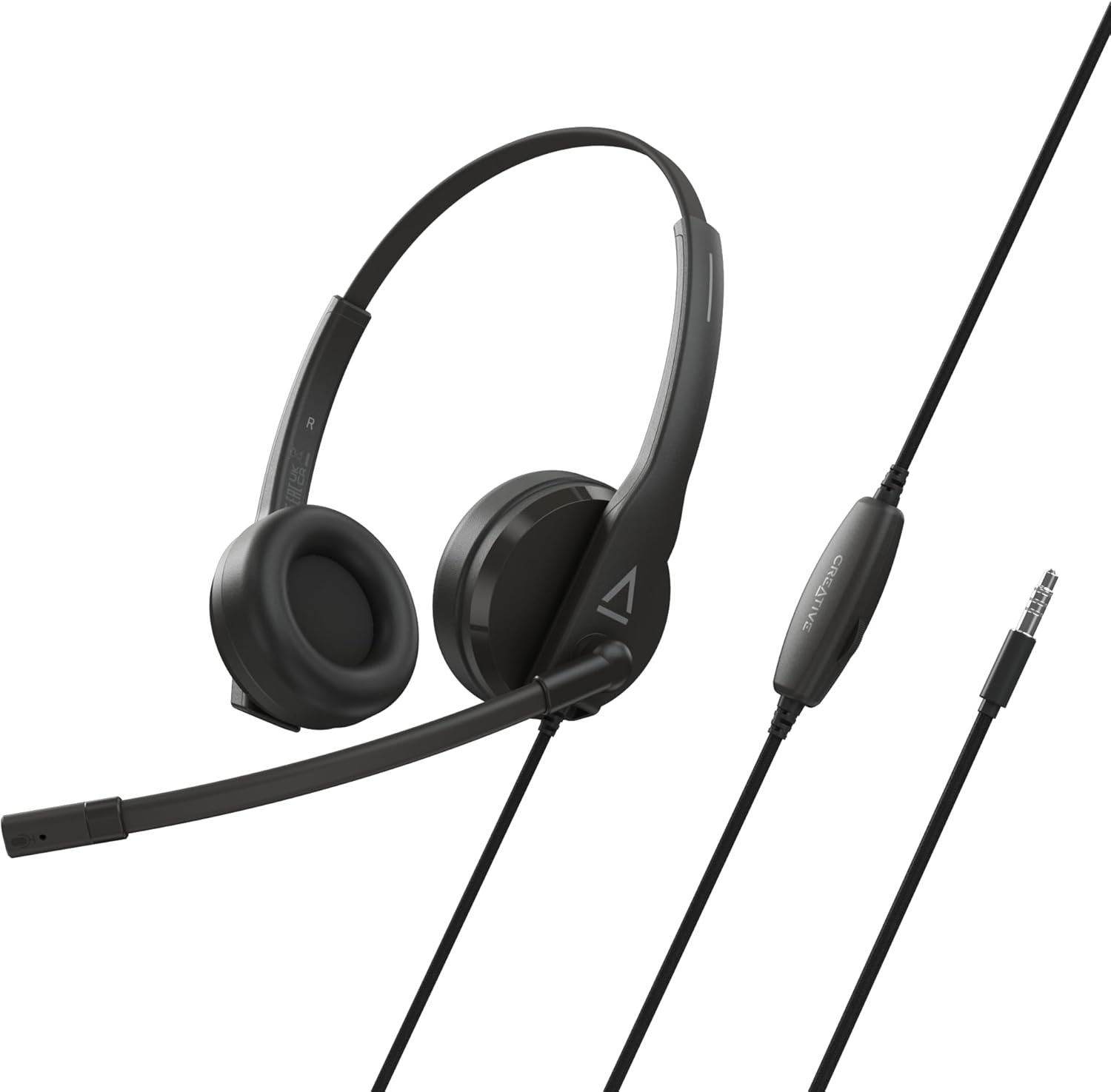 Creative HS-230 USB & 3.5 mm On-Ear Headset with Noise-Cancelling Mic, Inline Mi