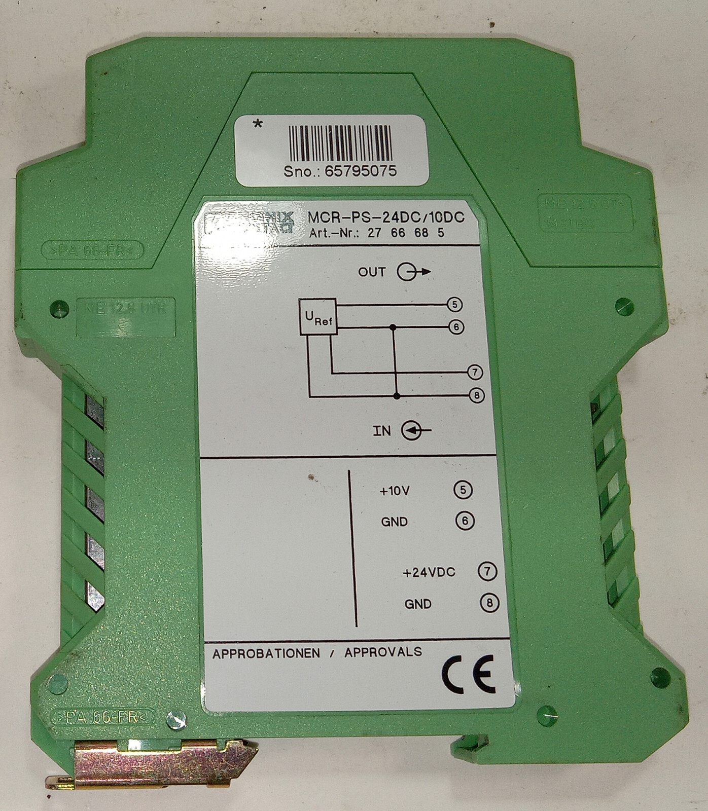 1 USED PHOENIX CONTACT MCR-PS-24DC/10DC SIGNAL CONDITIONER ***MAKE OFFER***