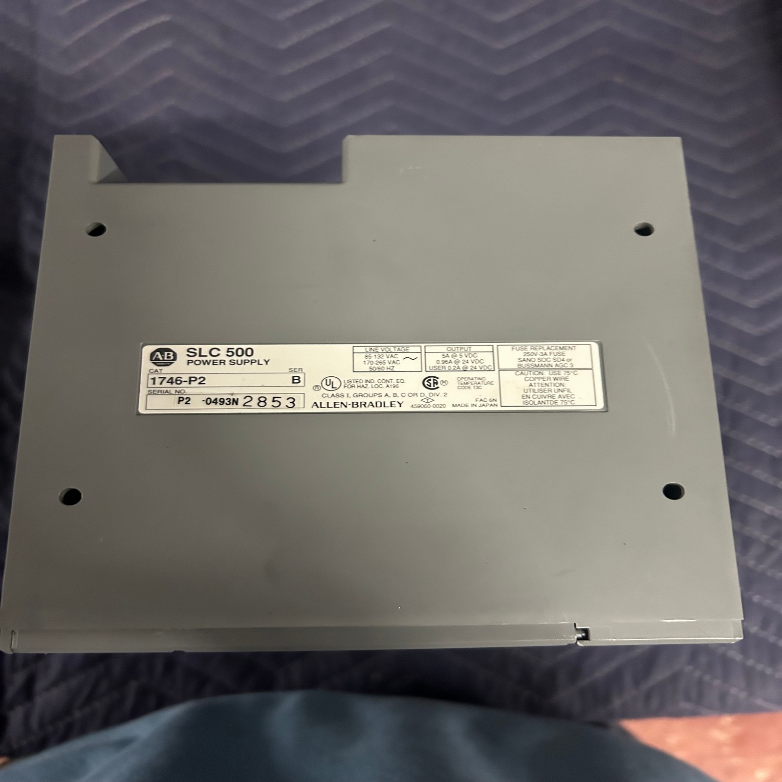 Allen-Bradley SLC 500 PLC Rack System w SLC 502 CPU, Power Supply & IO Modules