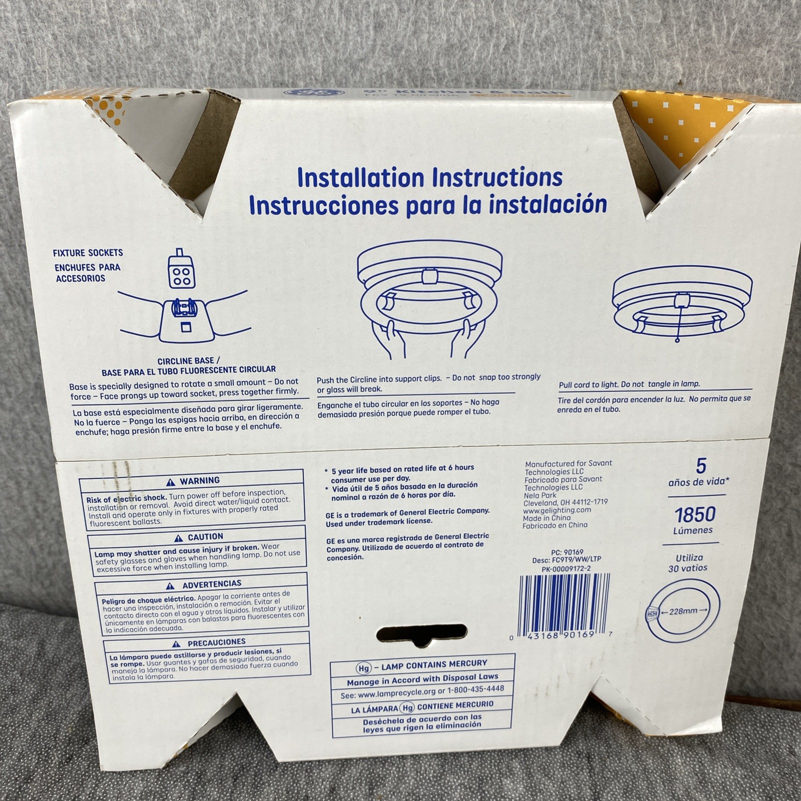 GE Lighting FC9T9/KB Circline Fluorescent Lamp 9″ 30W 3000K Warm White NEW✅