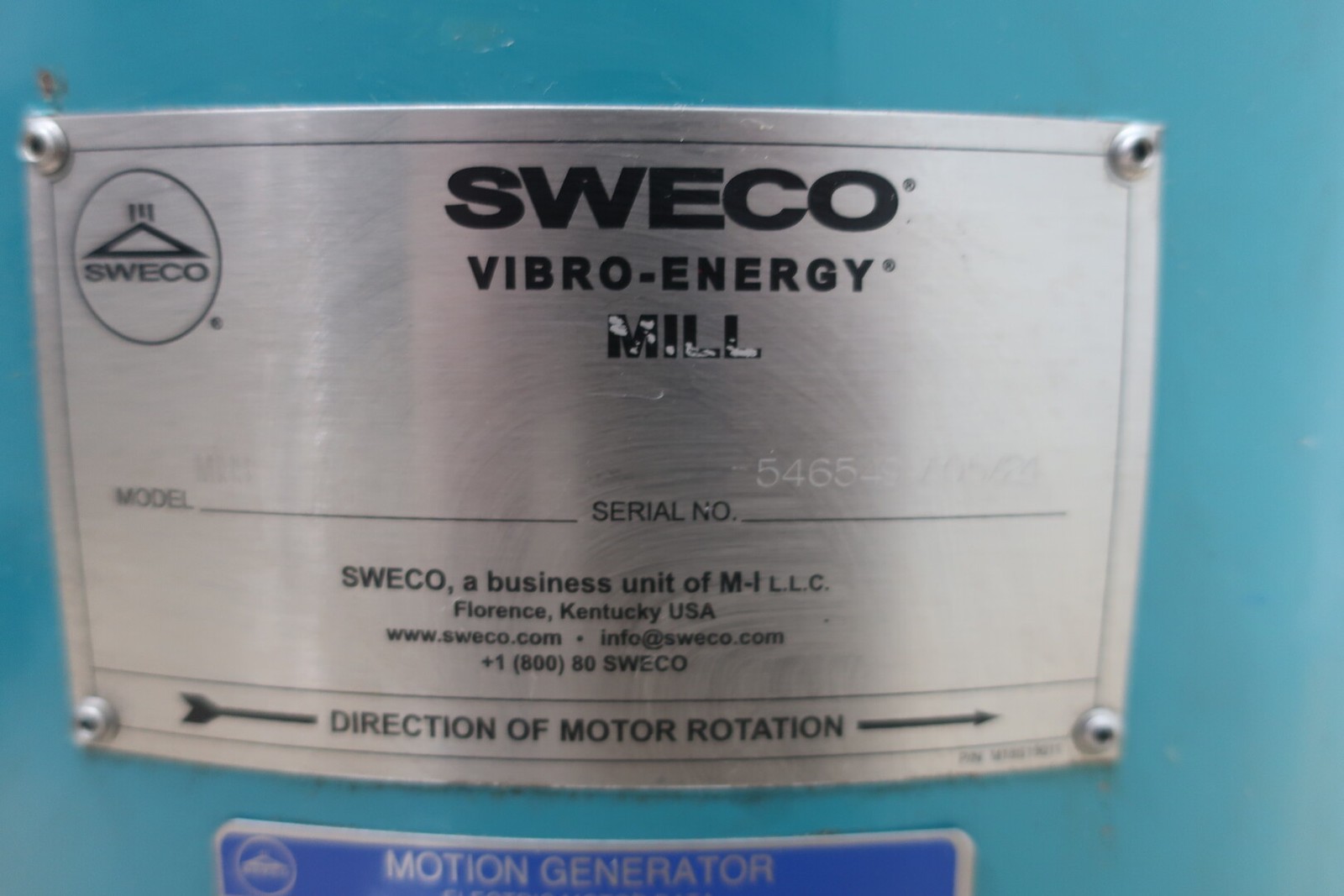 Sweco M18S Vibro-energy Mill 18in 460v-ac 3ph 0.5hp