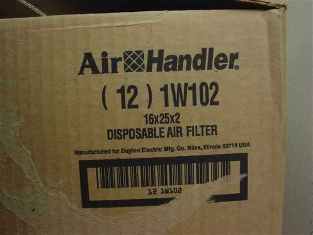 Air Handler 1W102 Disposable Air Filter 16x25x2