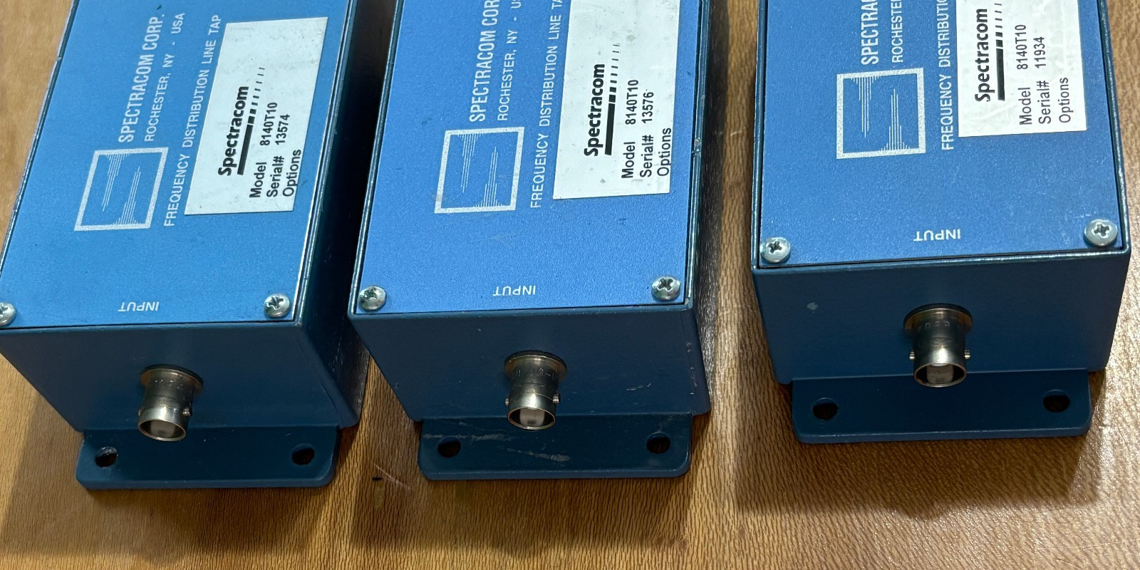 Lot of 3 Spectracom 8140T10 Frequency Distribution Line Tap Modules BNC