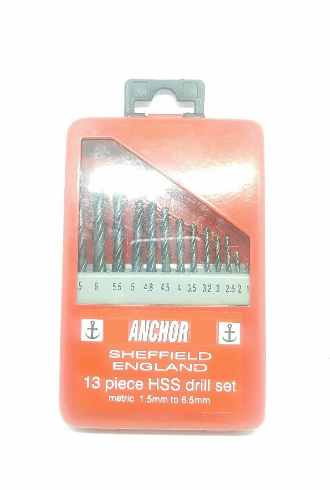 Anchor HSS Drill Set Metric drill 1.5mm To 6.5mm UK 13 Piece #G