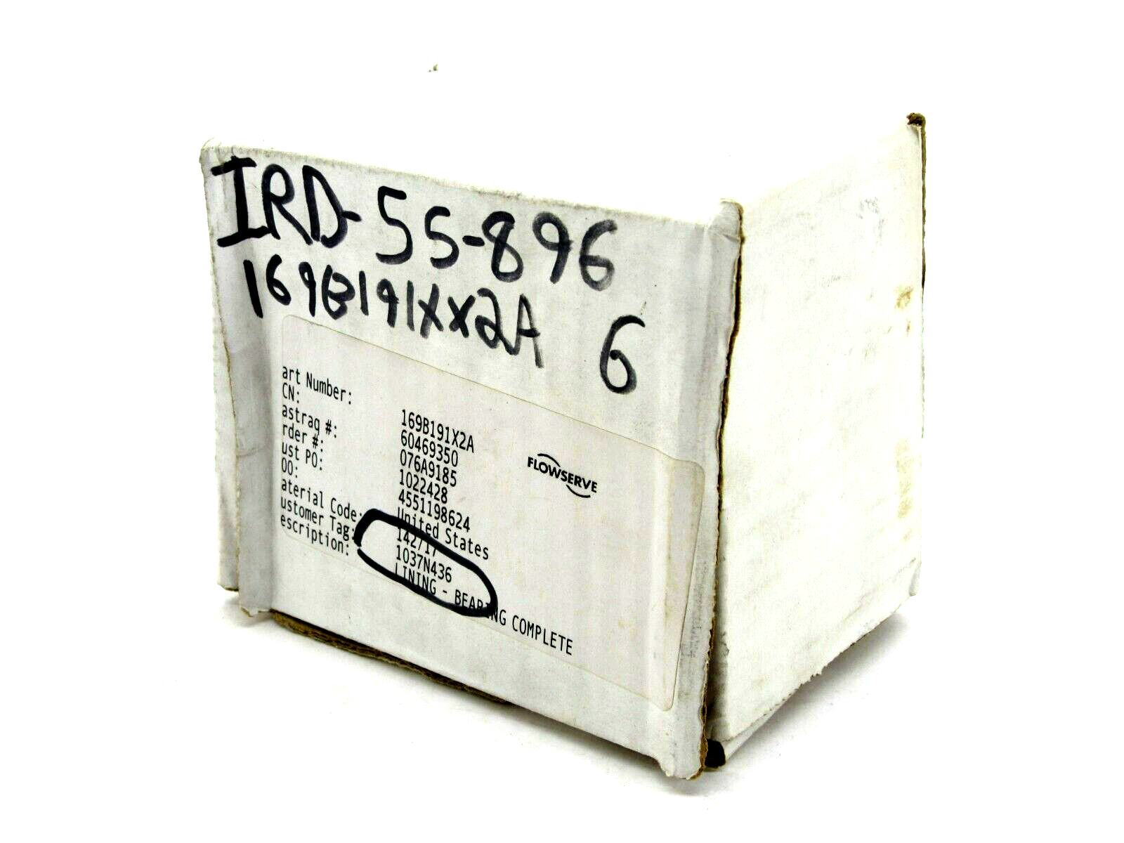 NEW FLOWSERVE 169B191X2A COMPLETE BEARING LINING 142/17