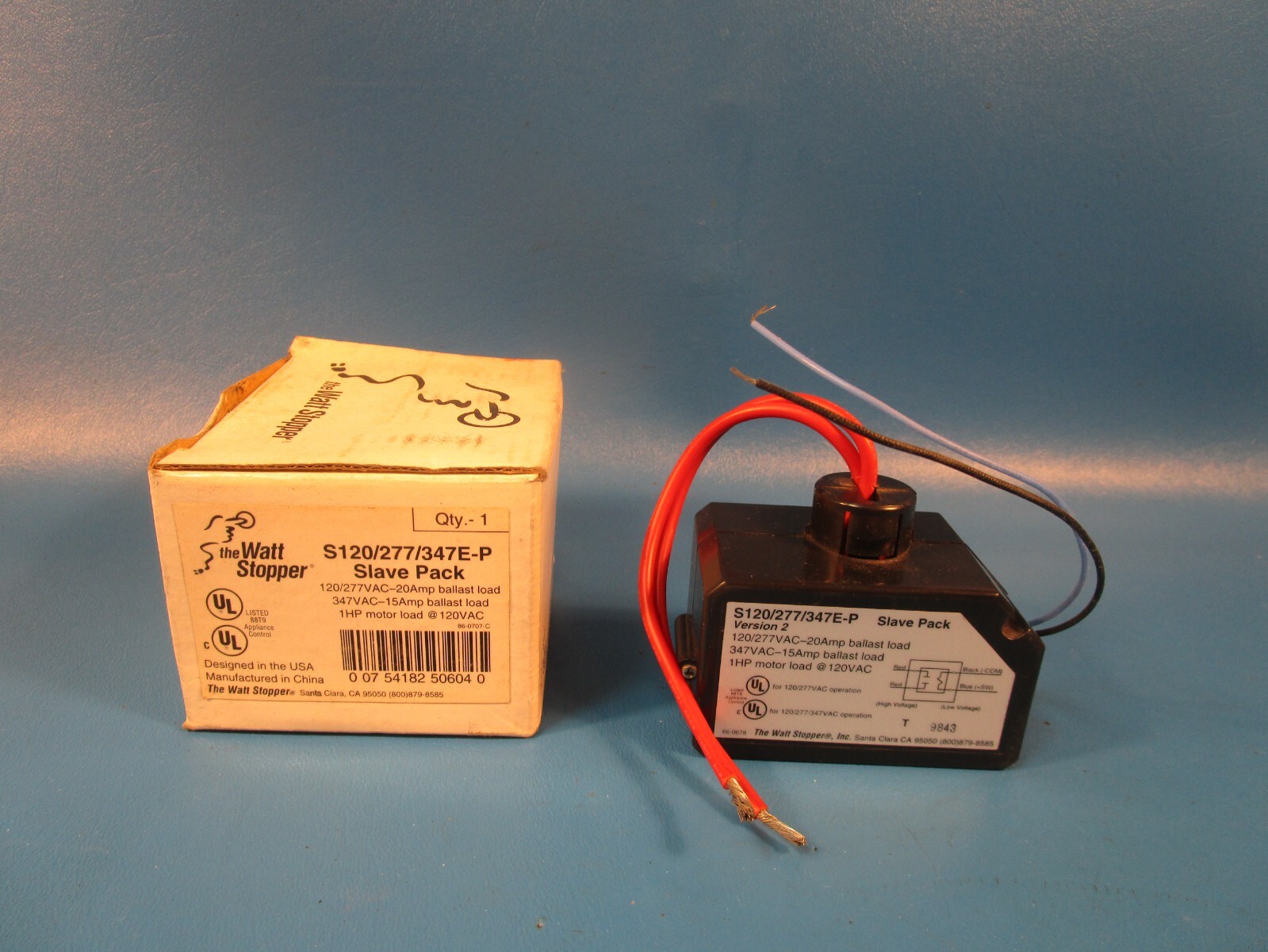Watt Stopper S120/277/347E-P, Slave Pack, 120/277VAC-20Amp Ballast Load